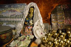 12 Statue Of Padmasambhava And Painting Of Potala Palace In The Main Hall At Rong Pu Monastery Between Rongbuk And Mount Everest North Face Base Camp In Tibet.jpg